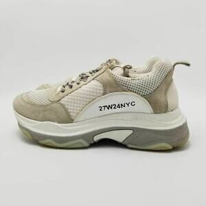 J Slides Womens Ayla Chunky Lace Up Sneakers 27W24NYC Size 8